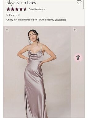 Revelry Skye Satin Dress Taupe 704 Size 2
